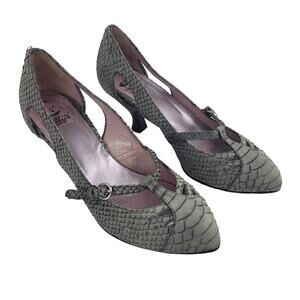 Ursula Mascaro Vintage Alligator Textured Suede Heels Women's 37
